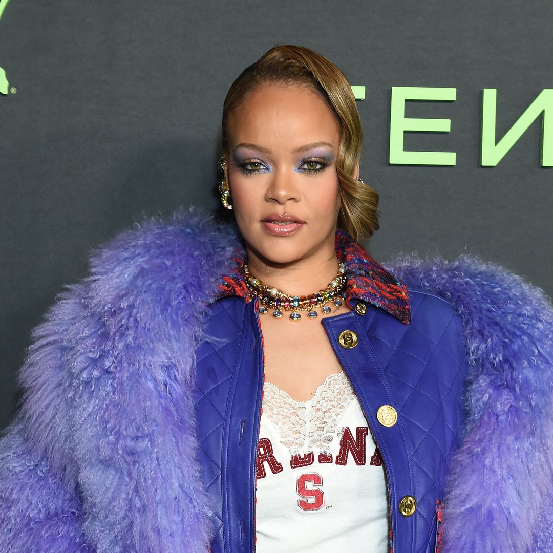 Rihanna drips in diamonds in fierce leopard mini skirt and corset top