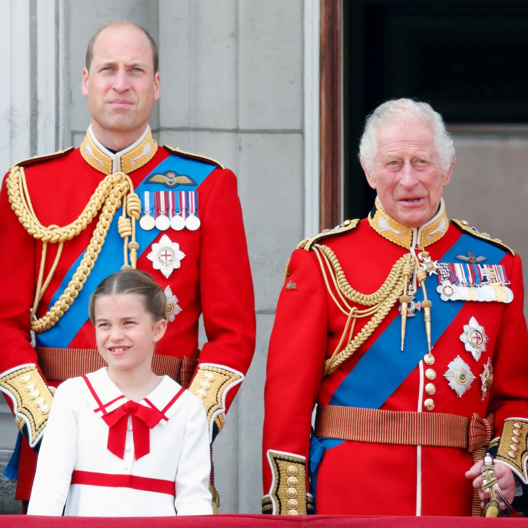 Watch Princess Charlotte curtsey as King Charles embraces his grandchildren